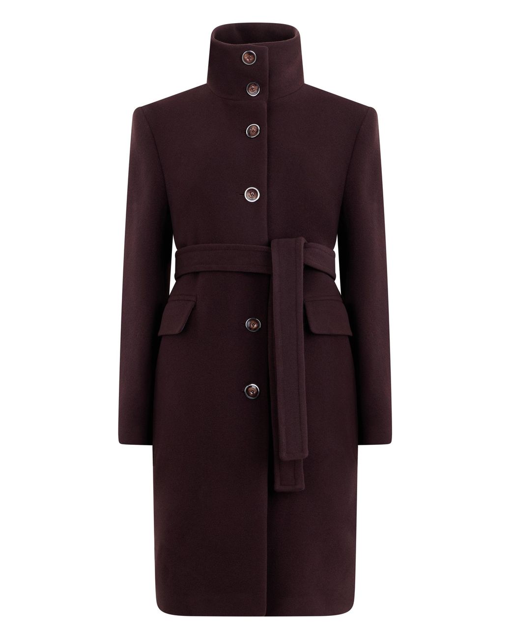 Pinko Purple Belted Wool Coat