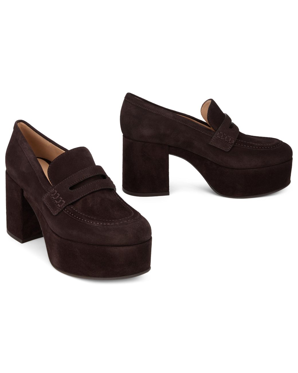 Gianvito Rossi Brown Jenna Loafers With Platform