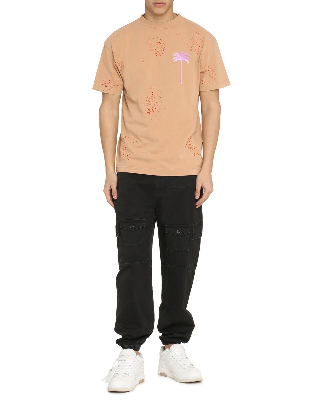 Palm Angels White Cotton Crew-neck T-shirt for men