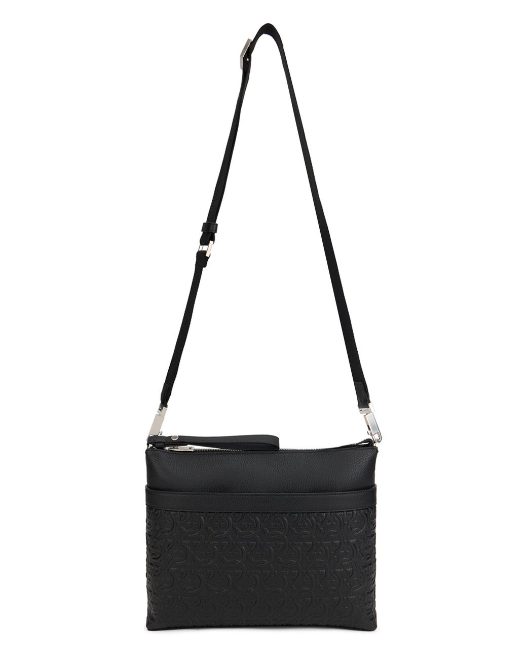 Ferragamo Black Messenger Bag Gancini for men