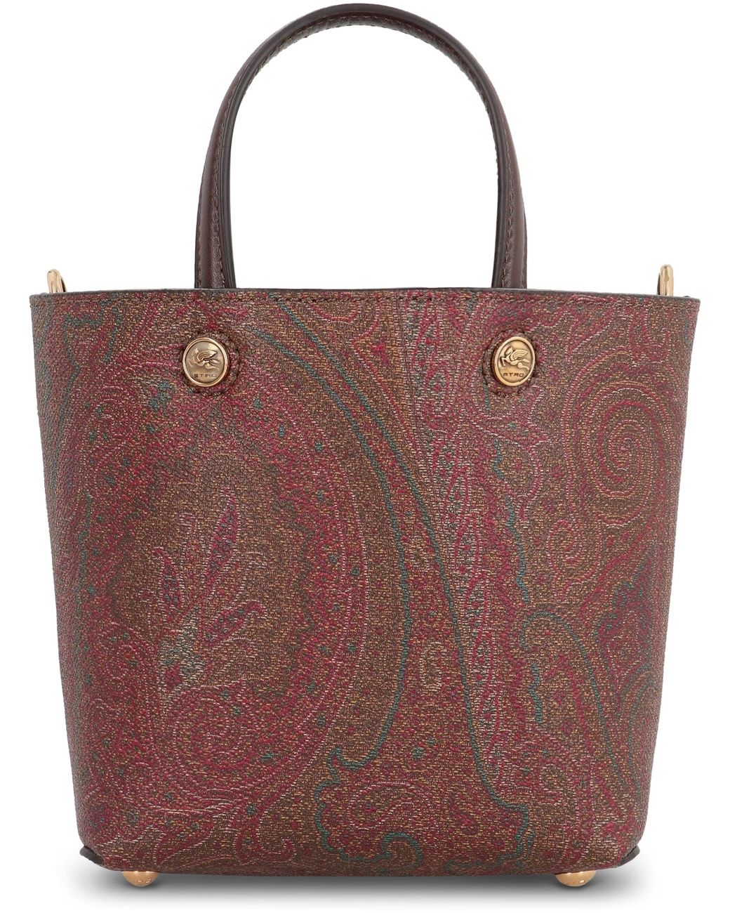 Etro Red Mini Tote Bag Essential Jacquard Cotton