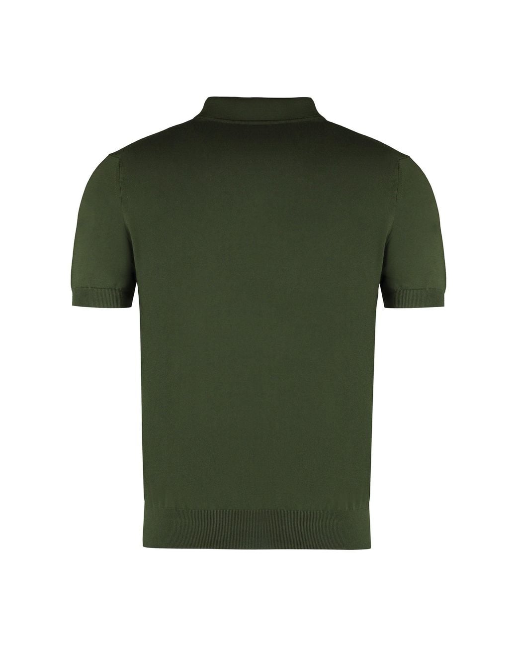 K-Way Green Pleyne Knitted Cotton Polo Shirt for men