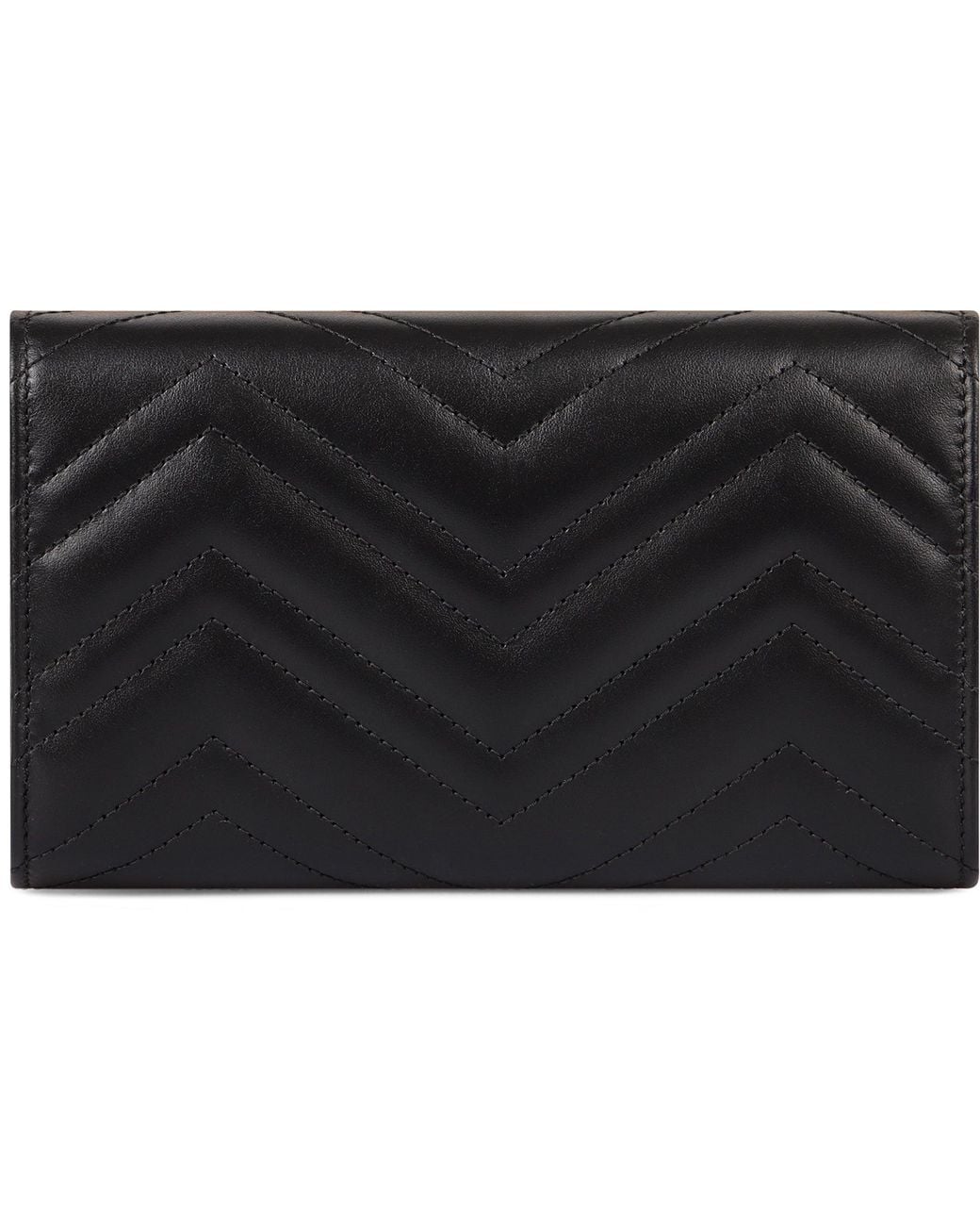Gucci Gray Gg Marmont Leather Wallet On Chain