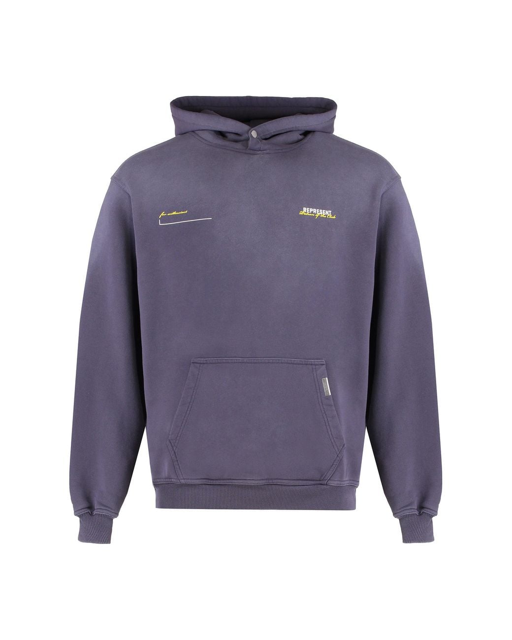 Represent Purple Hooded Sweatshirt Patron Of The Club Cotton Jumpers for men