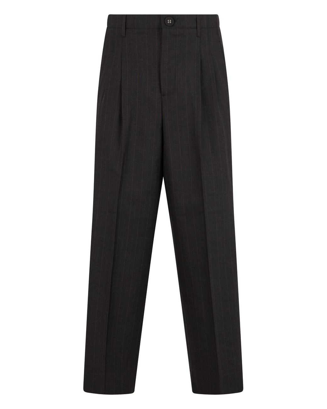 AMI Black Lightweight Wool Trousers With Wide Leg And High Waist for men