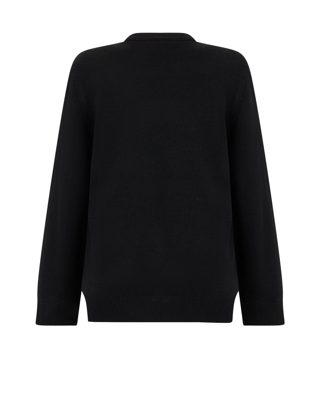 Totême Black Cashmere Sweater With Asymmetric Hem