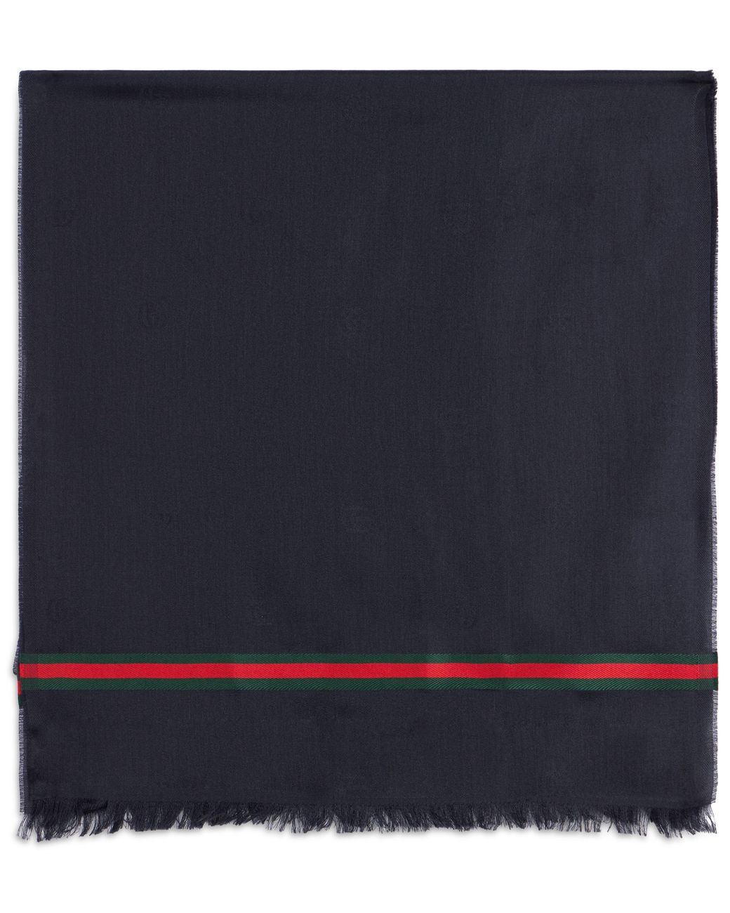 Gucci Blue Scarf With Fringes And Web Band for men
