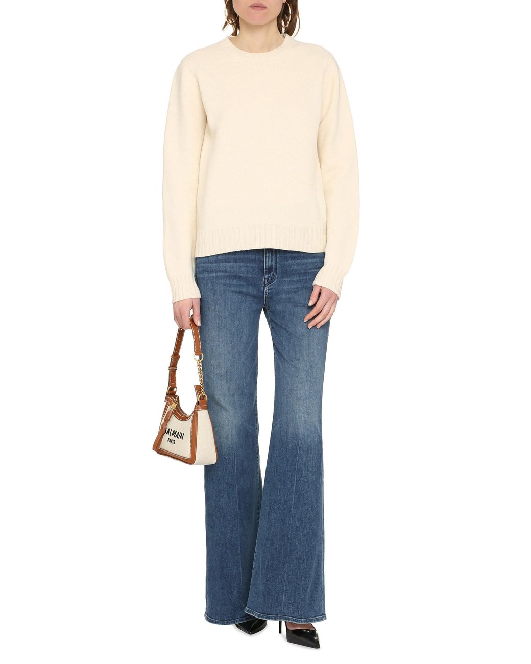 Jil Sander Natural Crew-Neck Wool Sweater