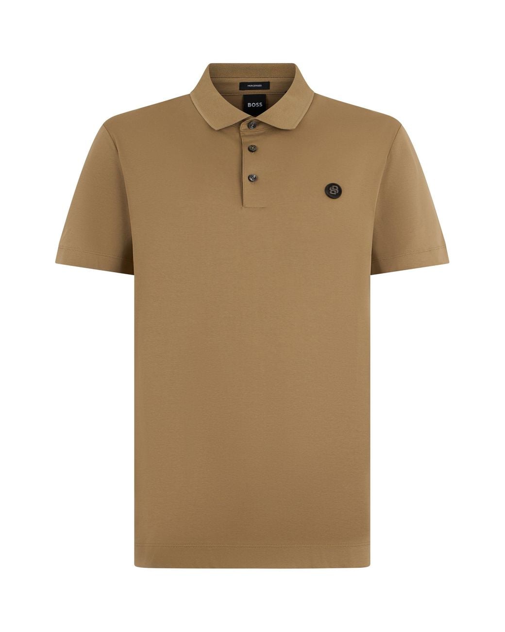 Boss Brown Cotton Polo With Logo for men