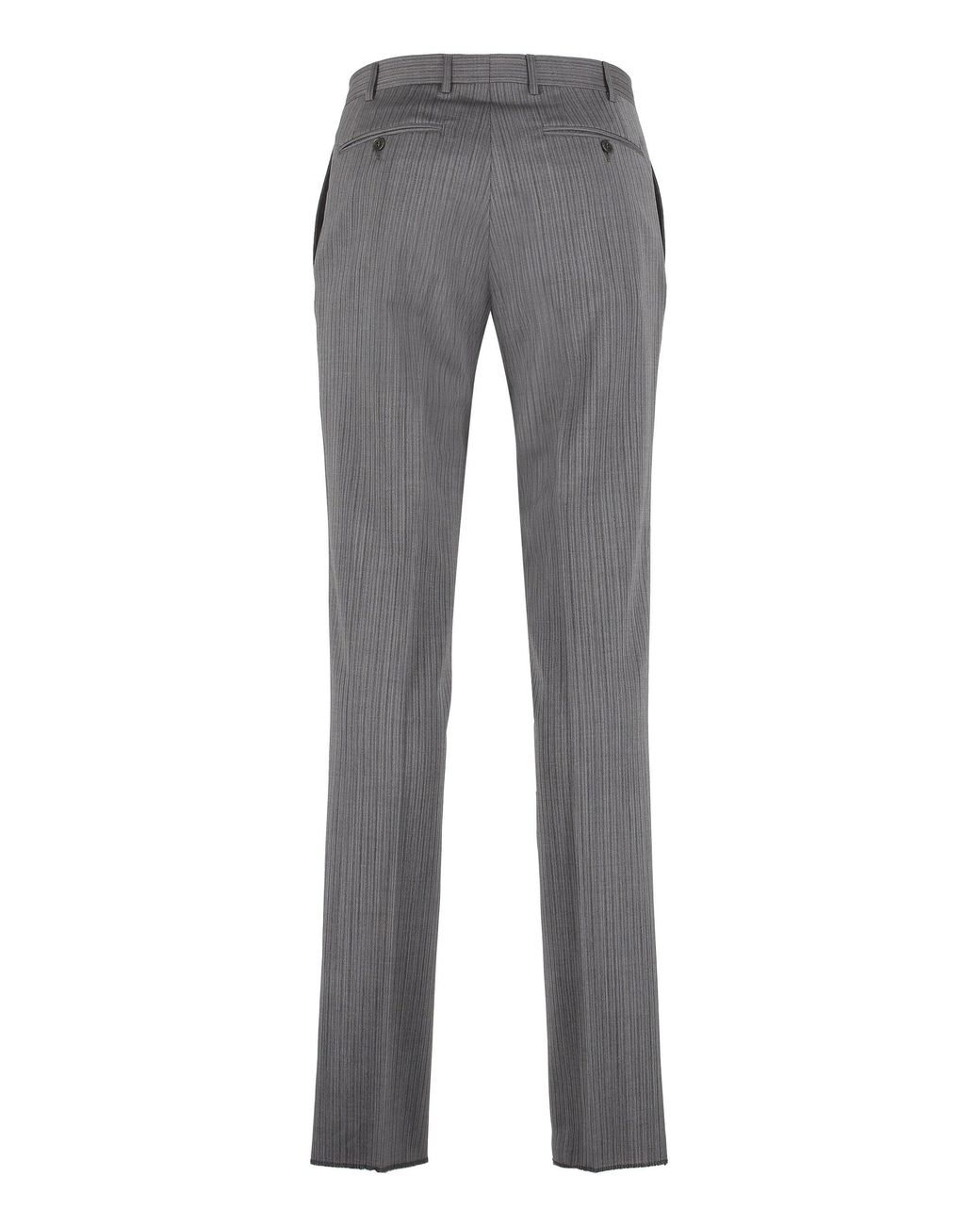Canali Gray Tailored Wool Trousers for men