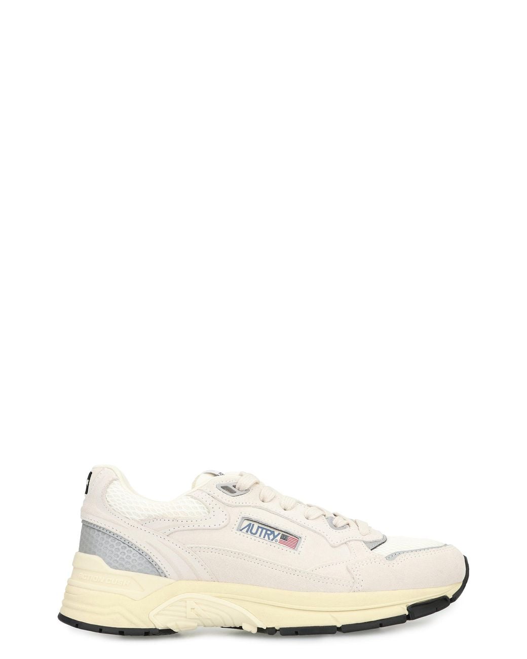 Autry White Low-Top Sneakers With Breathable Inserts Goatskin Trainers