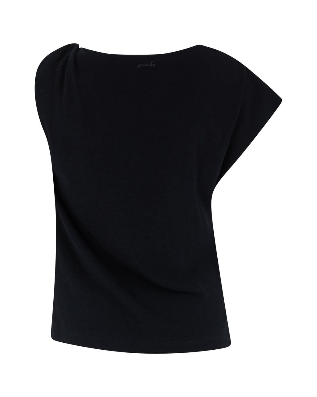 Pinko Black Cotton T-Shirt, Wide Neckline