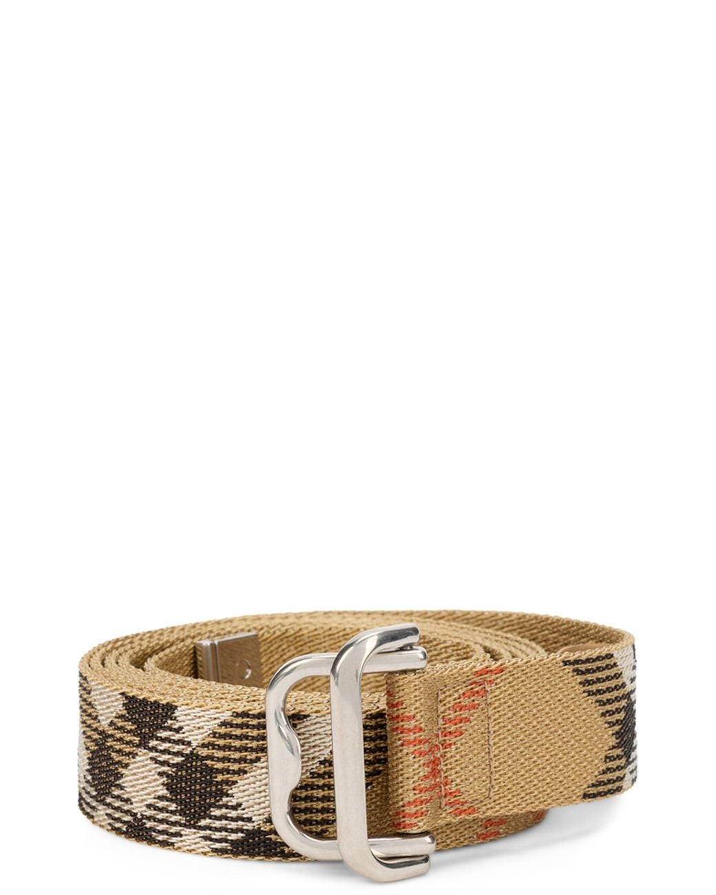 Burberry Gray Checkered Belt for men