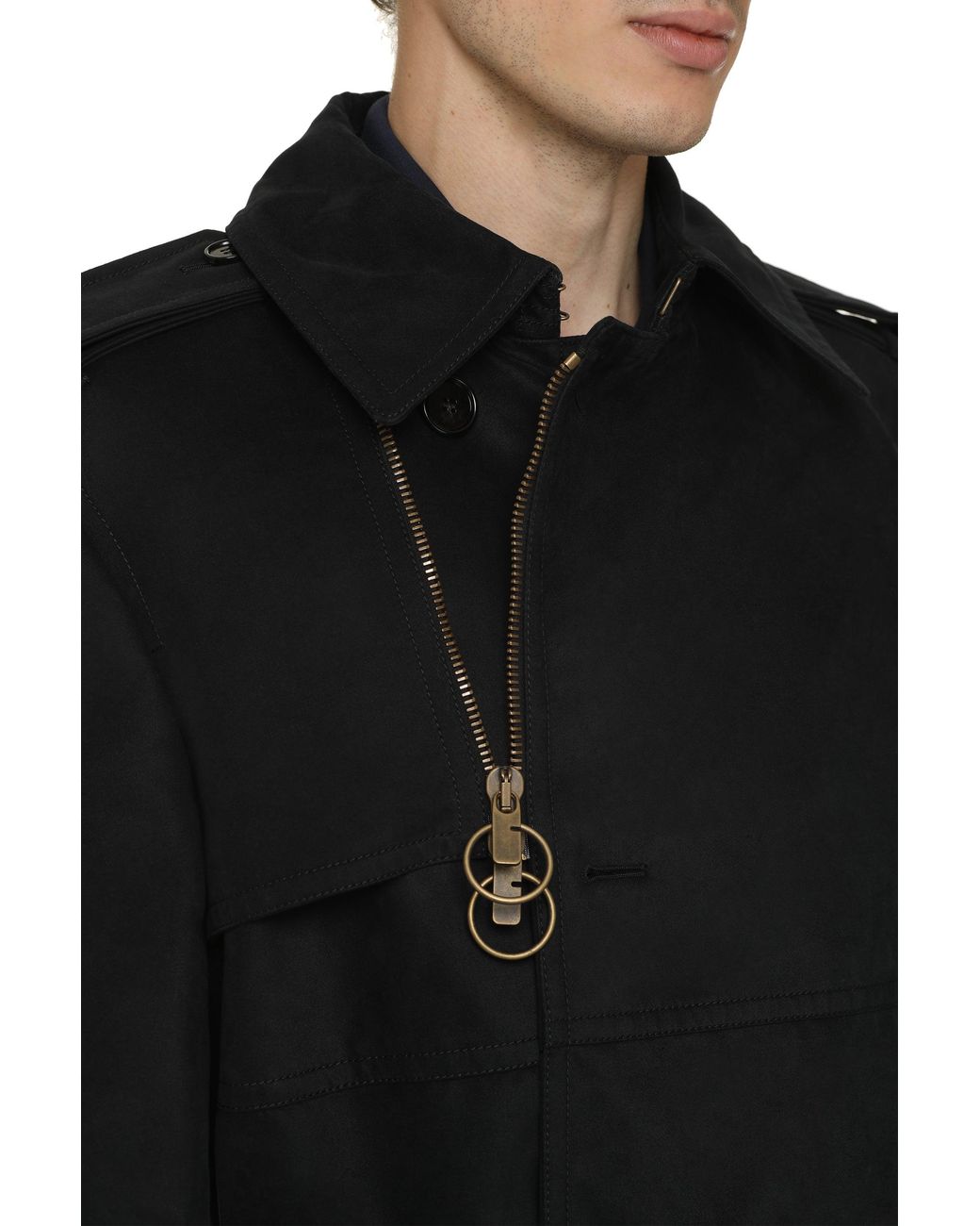 Burberry Black Classic Cotton Trench Coat for men