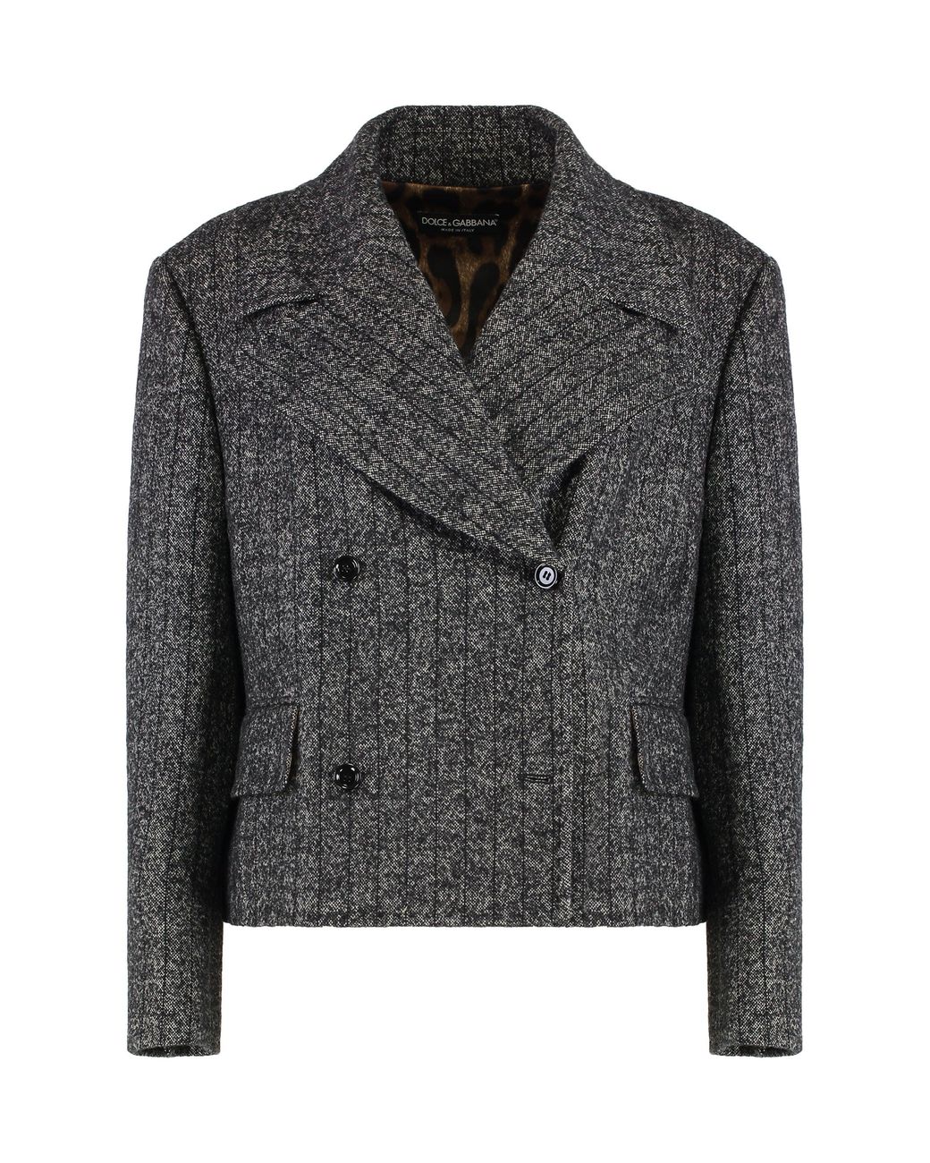 Dolce & Gabbana Black Double-Breasted Wool Jacket Virgin Blazers