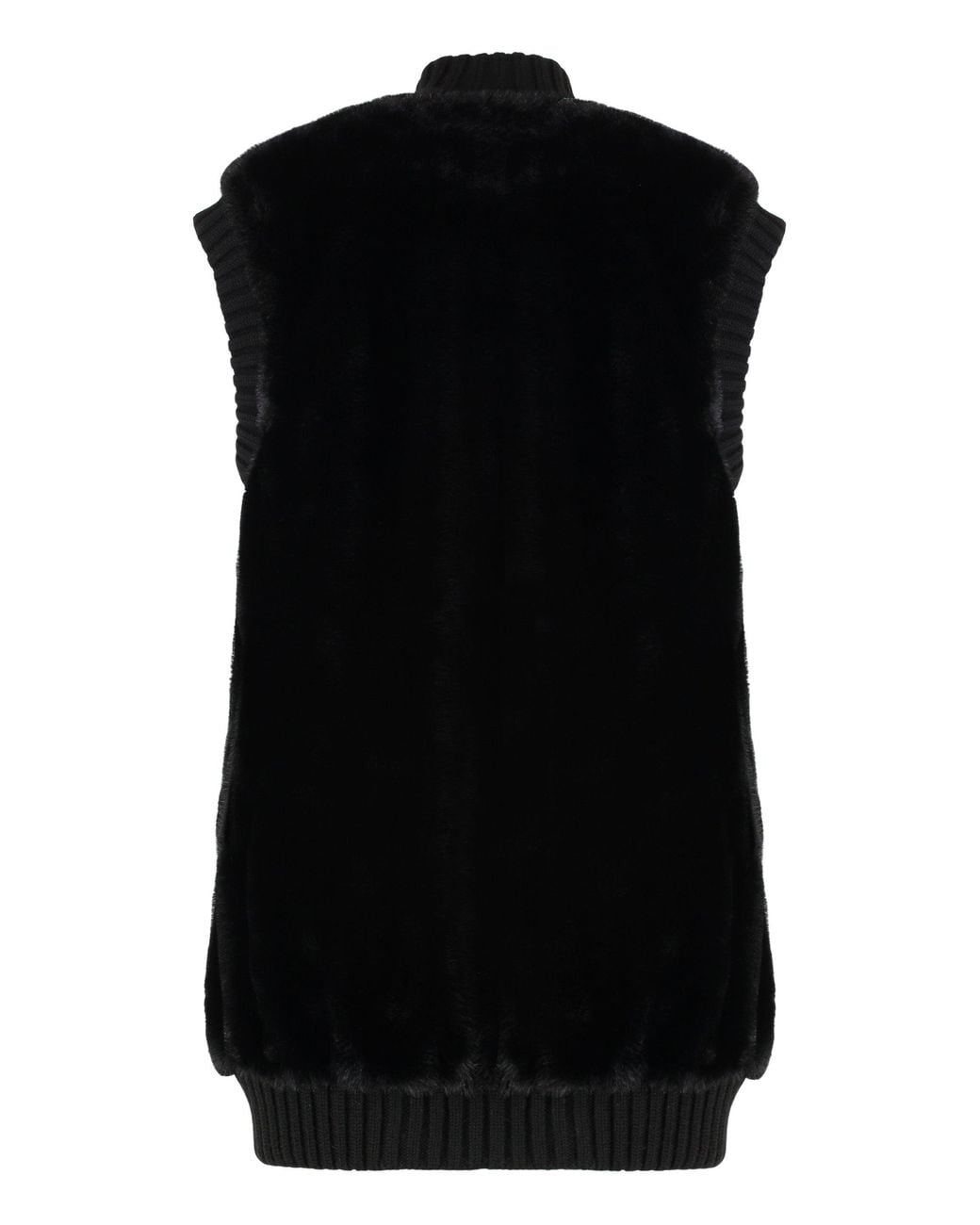 Pinko Black Long Coat Fur Effect