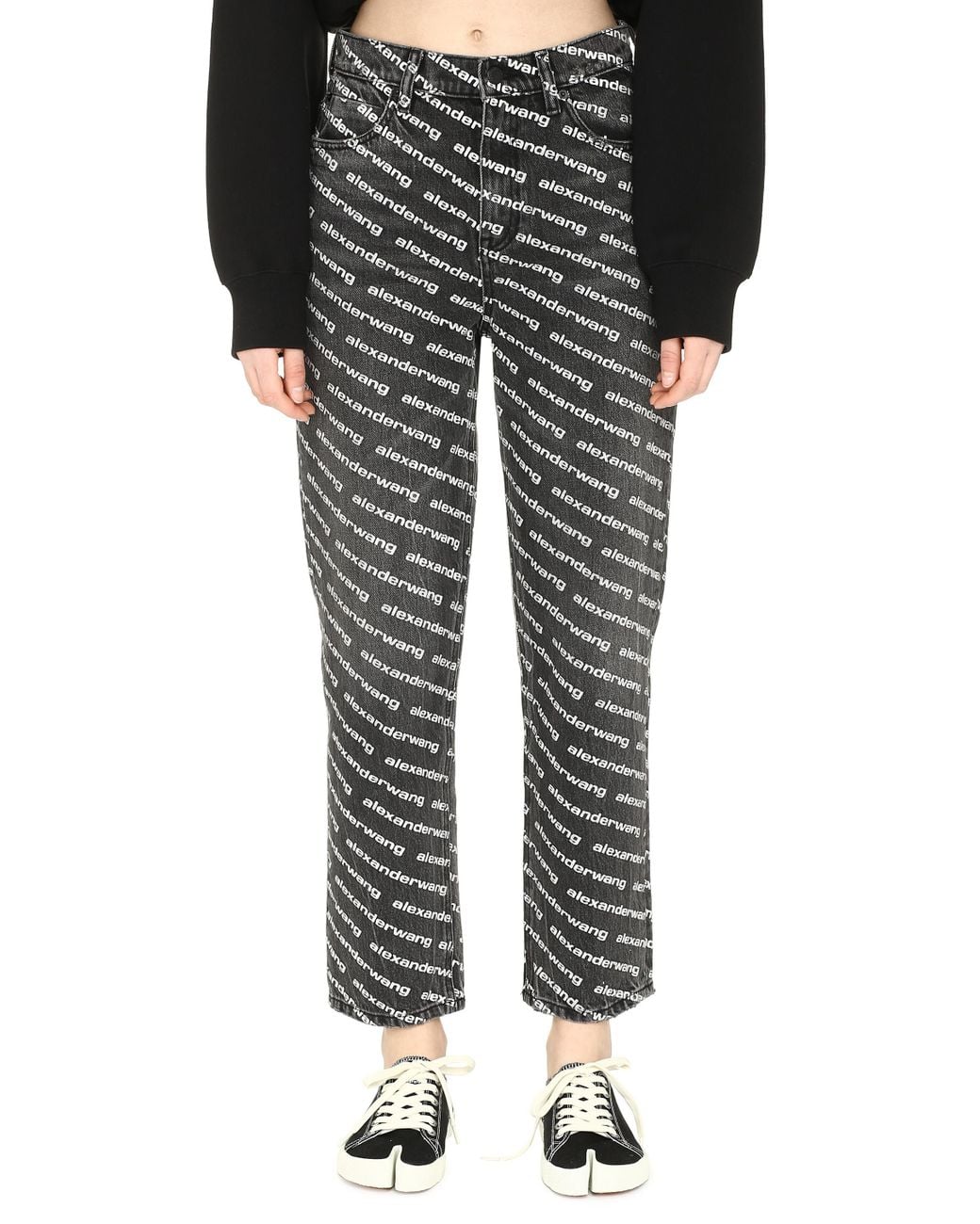 Alexander Wang Logo-print Jeans in Black | Lyst UK