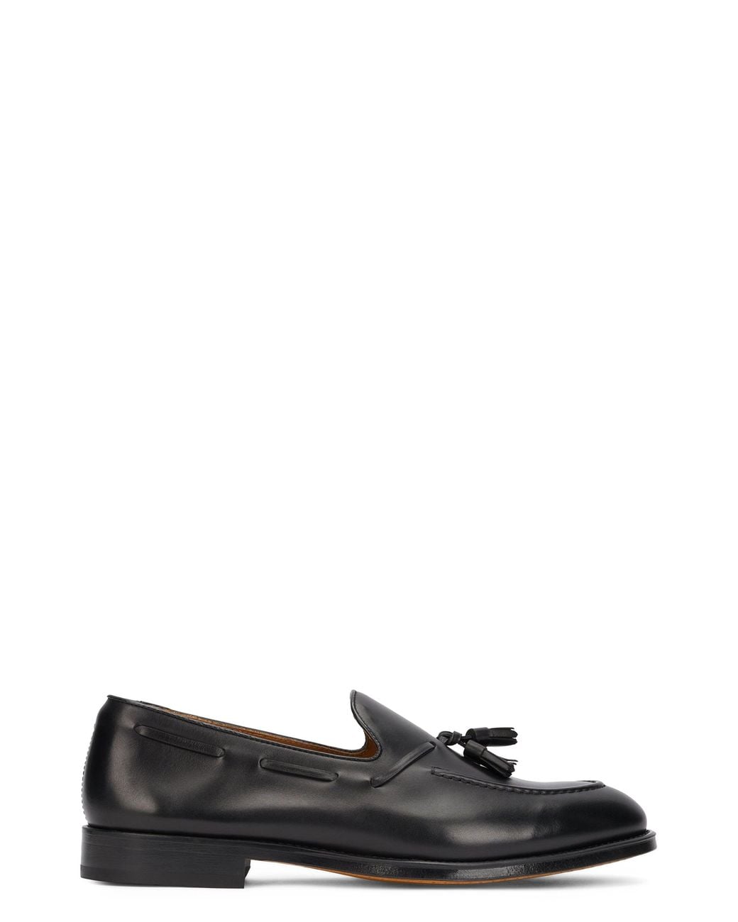 Doucal's Black Leather Loafer for men