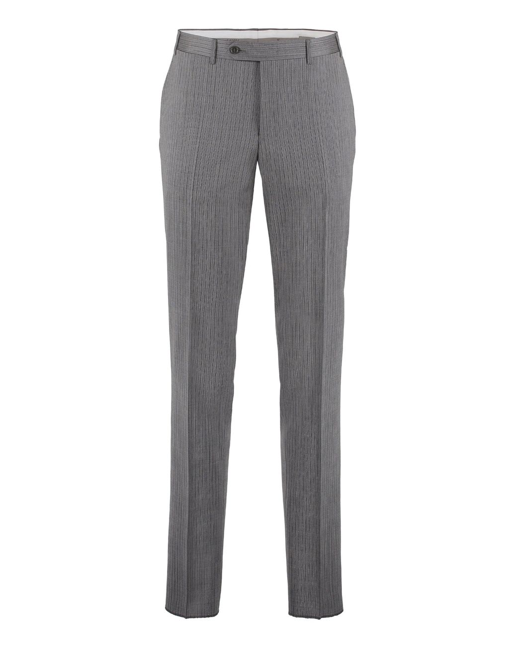 Canali Gray Tailored Wool Trousers for men