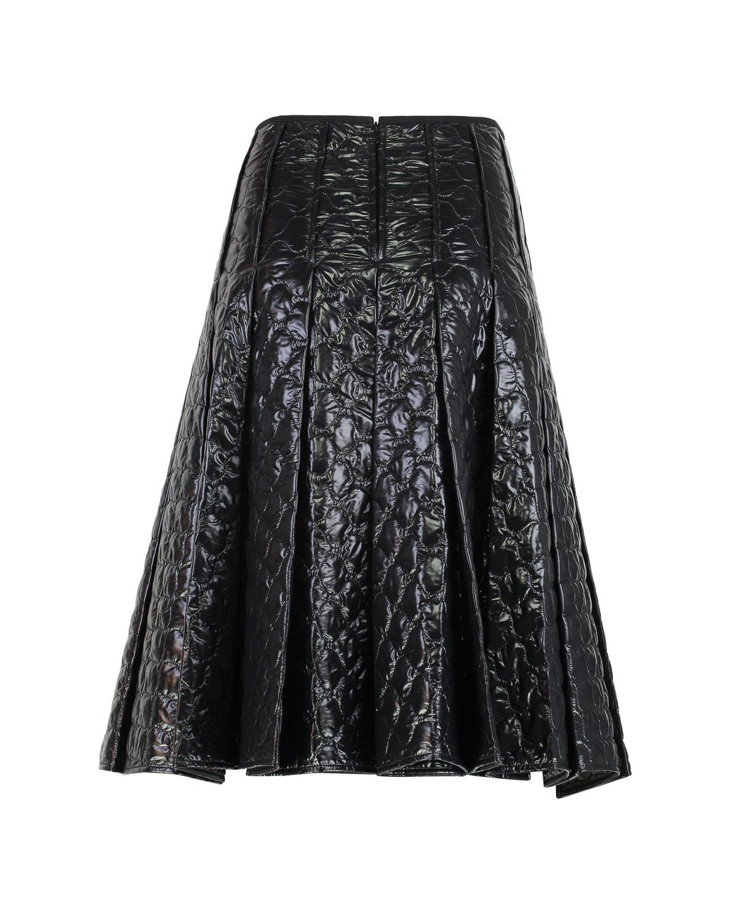Moncler Black Gonna Midi Padded With Quilted Checkered Pattern