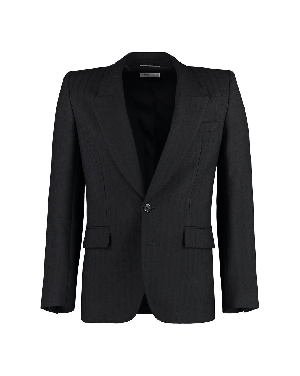 Saint Laurent Black Single Breasted Striped Tailored Blazer for men