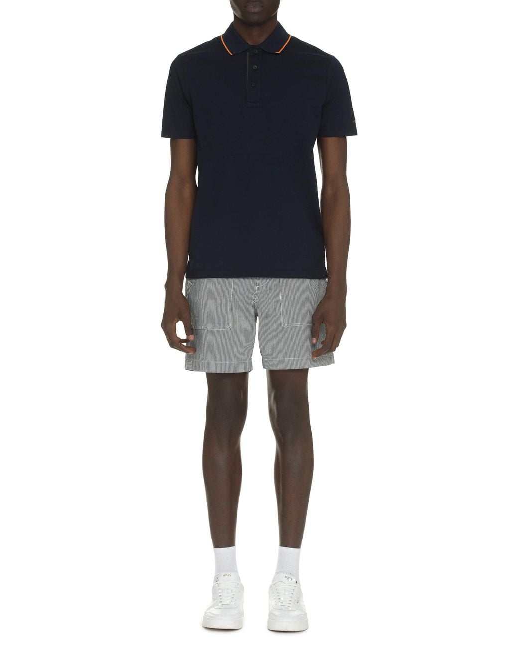 Paul & Shark Blue Short Sleeve Cotton Polo Shirt for men
