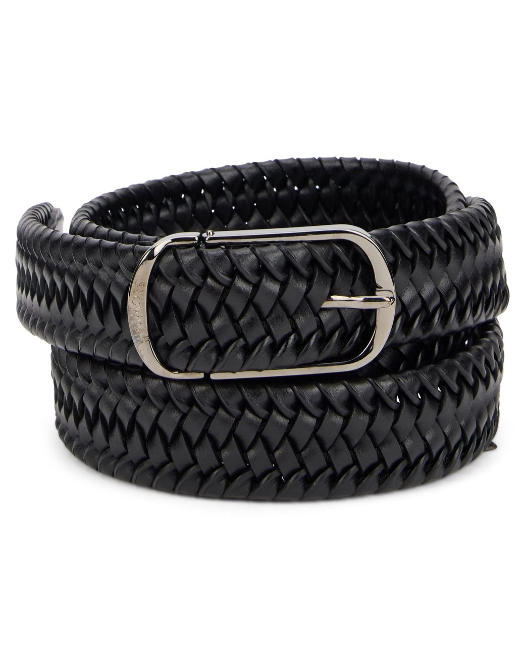 Slowear Black Woven Leather Belt for men