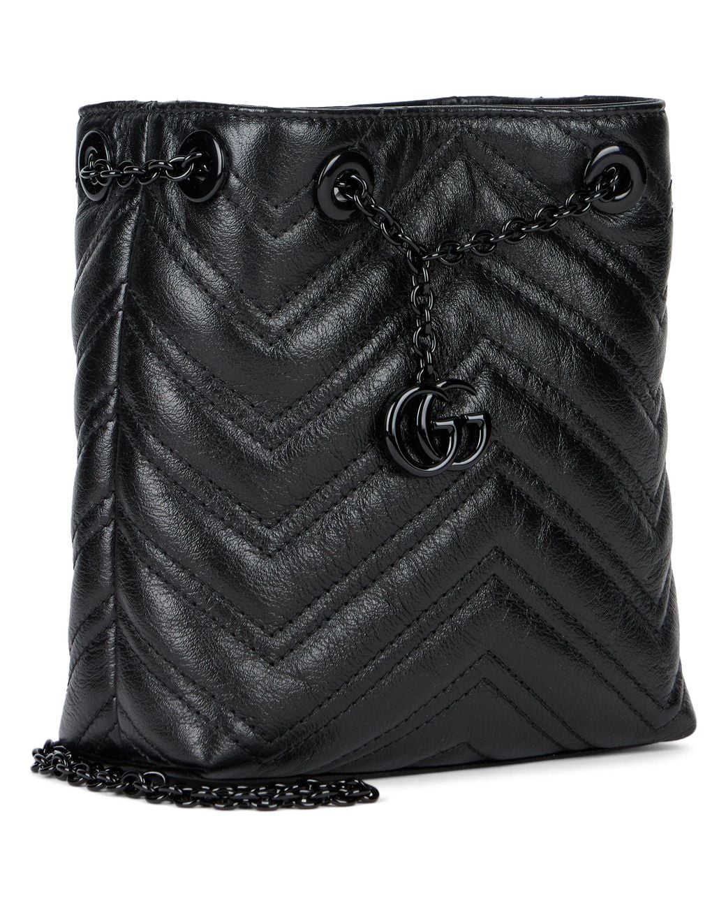 Gucci Black Shoulder Bag Marmont Mini Calf Skin