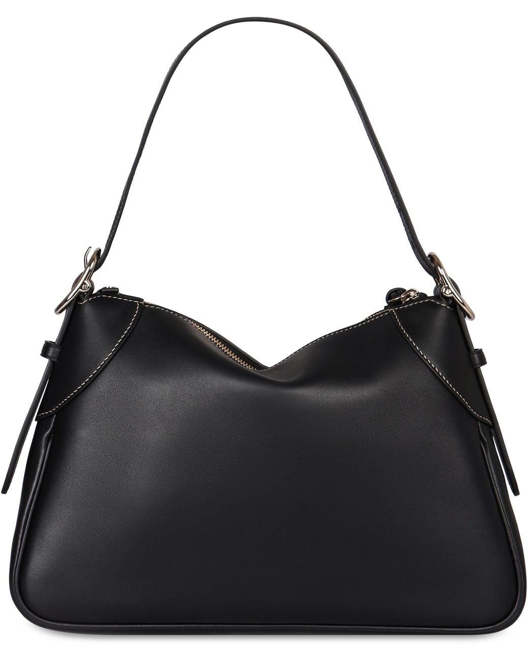 Gucci Black Gg Emblem Leather Shoulder Bag