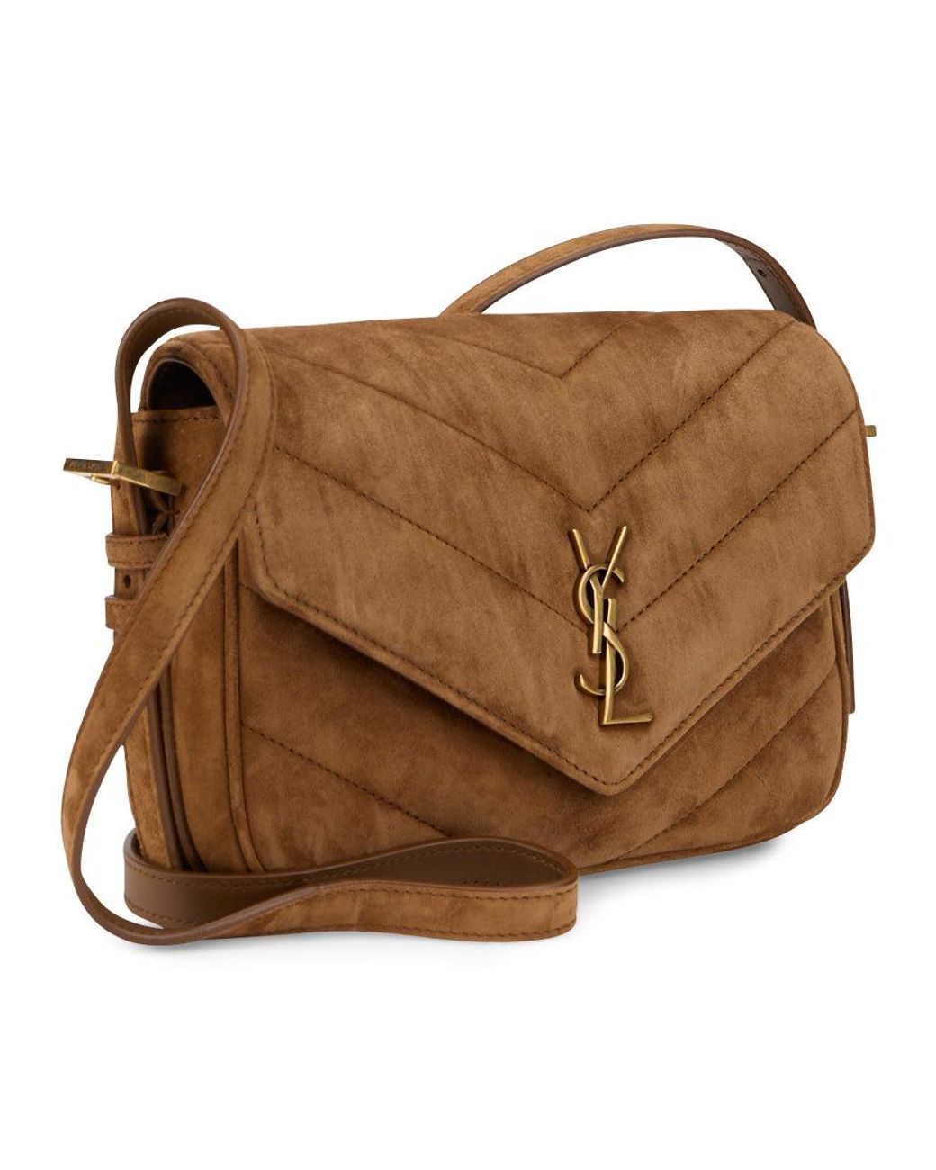 Saint Laurent Brown Shoulder Bag With Logo