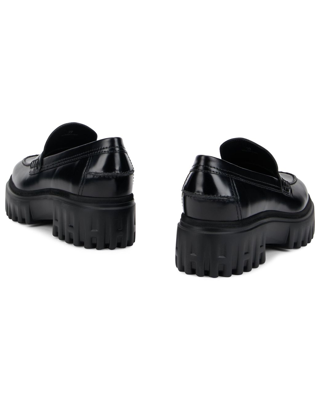 Hogan Black Leather Slip-On Shoes Calfskin Loafers