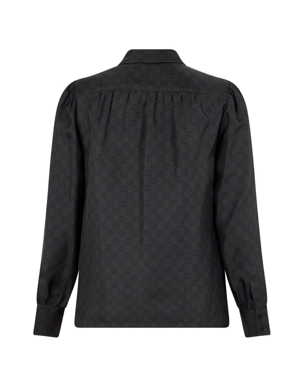 Camicia monogram in seta di Gucci in Black