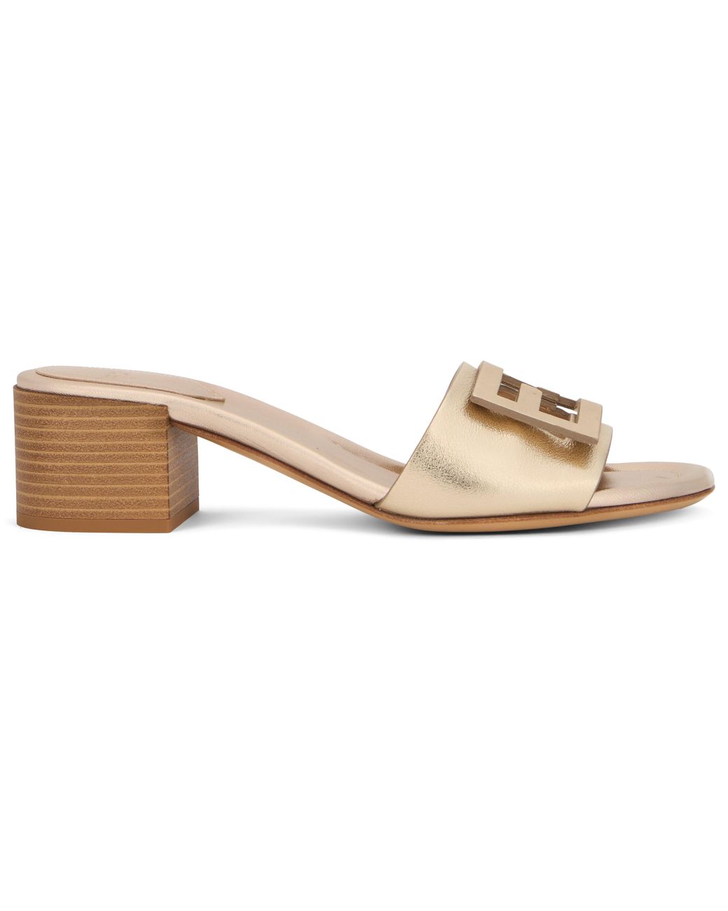 Fendi Metallic Sandal Baguette With Logo