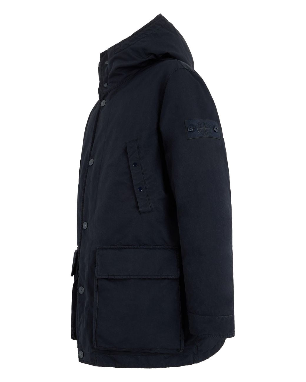 Stone Island Blue Parka Jacket With Hood for men