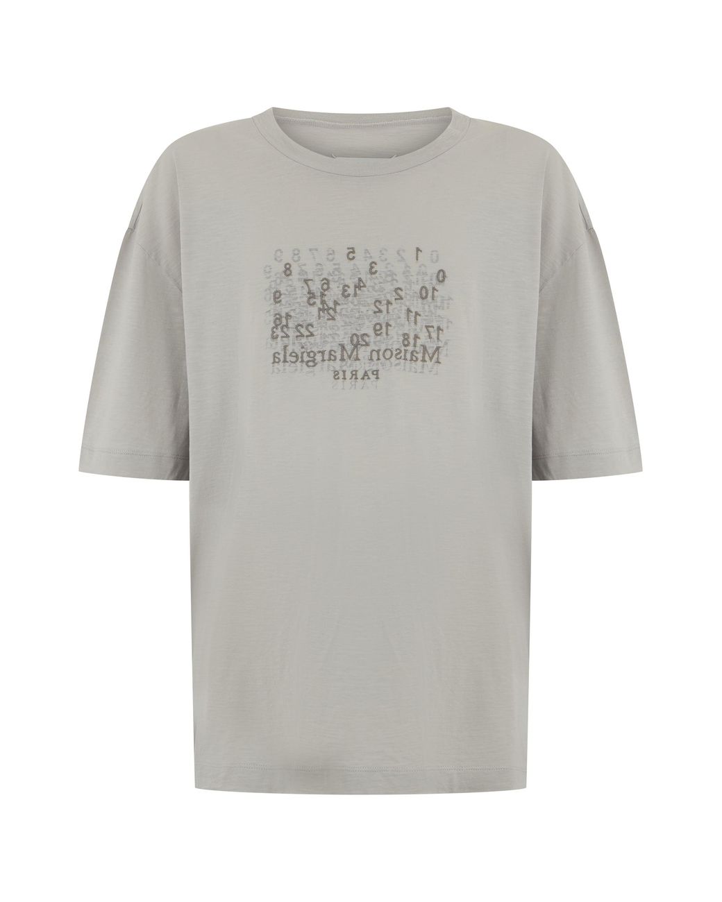 Maison Margiela Gray Cotton T-Shirt With Print for men