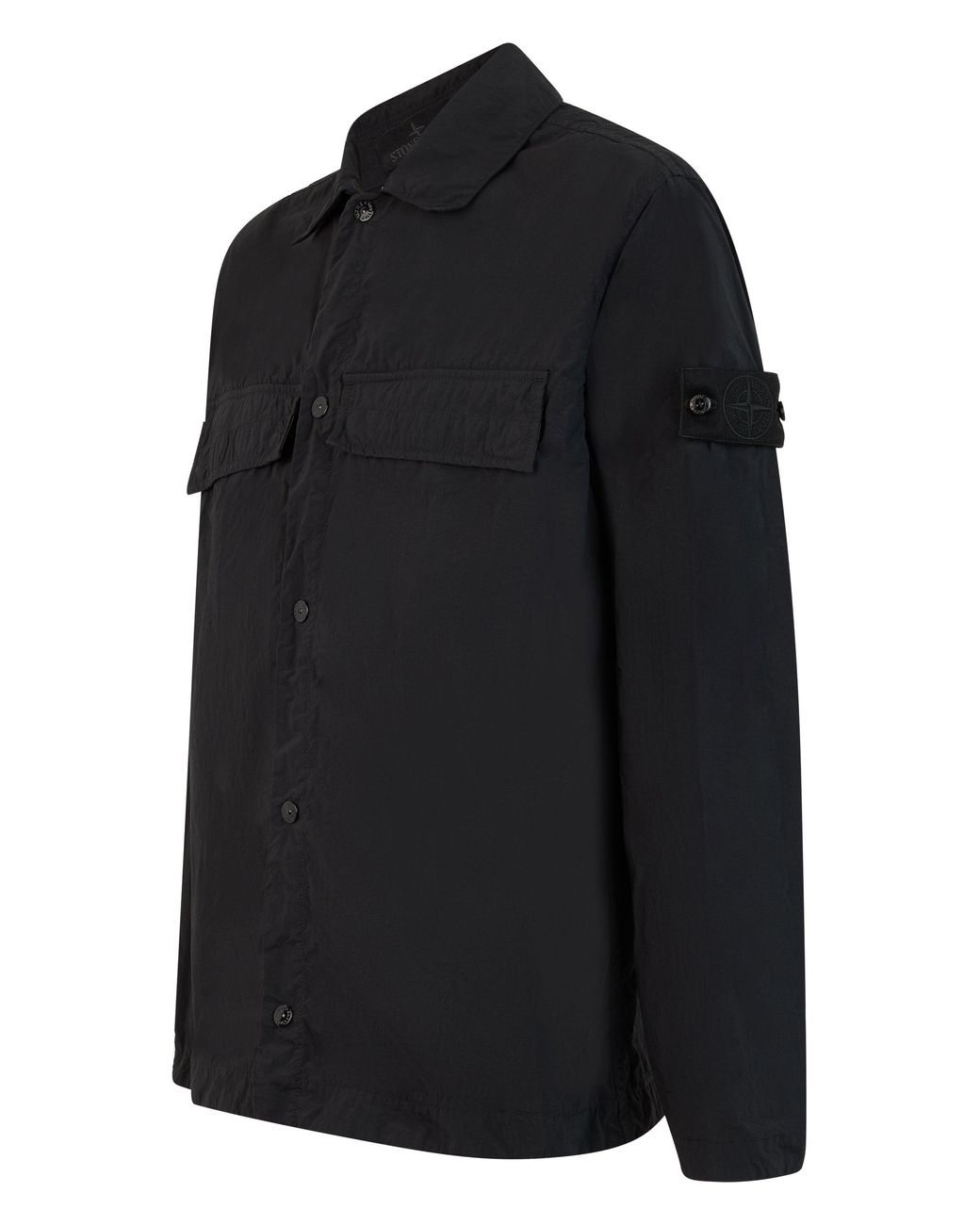 Stone Island Black Overshirt With Buttons for men