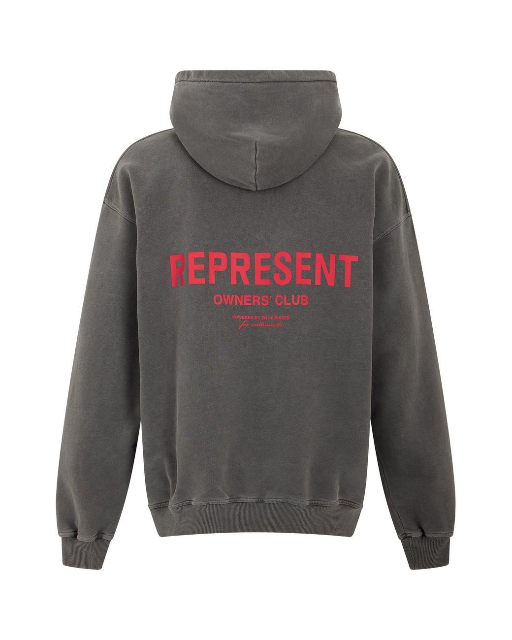 Represent Gray Hooded Sweatshirt Cotton Jumpers for men
