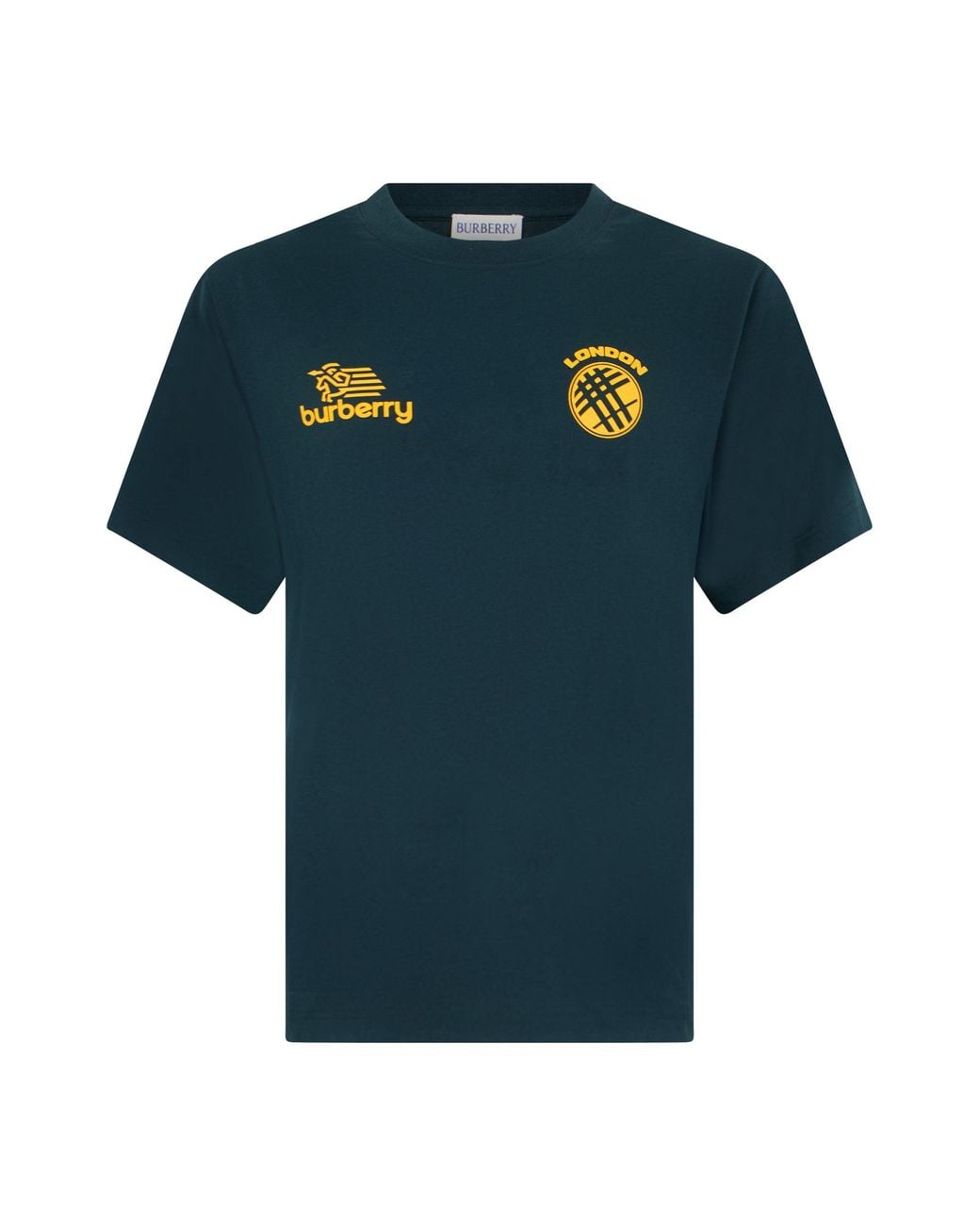 Burberry Blue Cotton T-Shirt With Print for men
