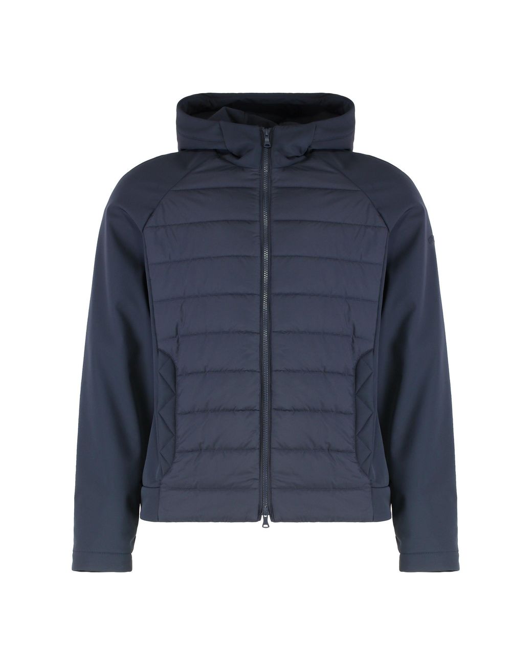 Paul & Shark Blue Technical Fabric Hooded Jacket Polyester Raincoats for men