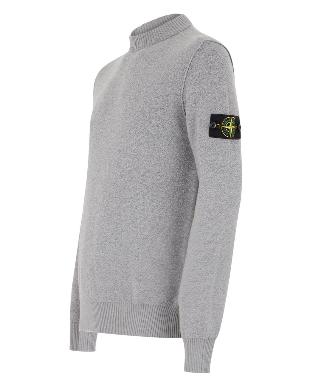 Stone Island Gray Wool Pullover With Logo for men