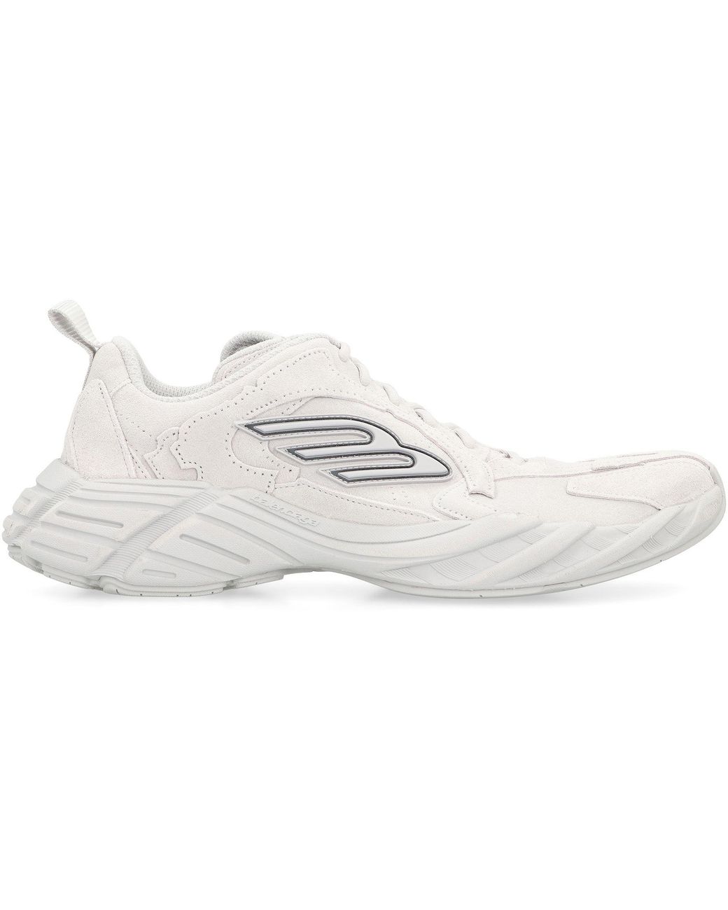 Balenciaga White Monday Low-Top Sneakers Calfskin; Polyester Trainers