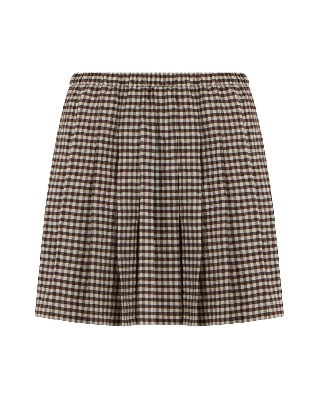 Moncler Brown Mini Skirt Mixed Cotton Polyester