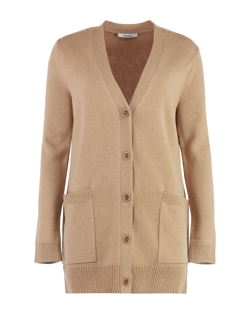 Max Mara Brown Elegantly Embroidered Wool And Cashmere Cardigan