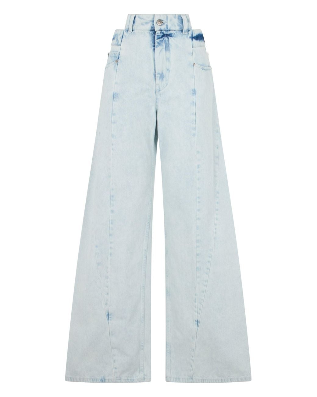 Maison Margiela Blue Wide Denim Jeans Made Of Cotton