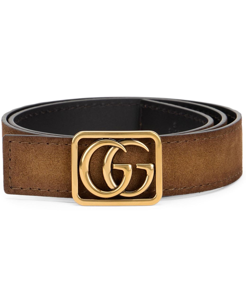 Gucci Brown Reversible Belt Double G for men