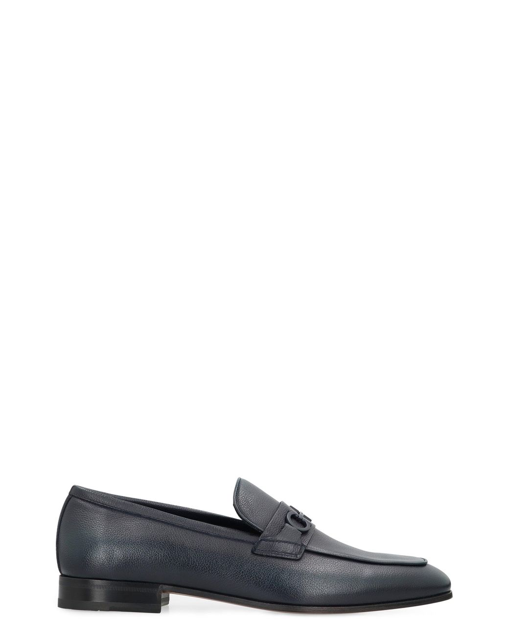 Ferragamo Black Leather Loafers for men