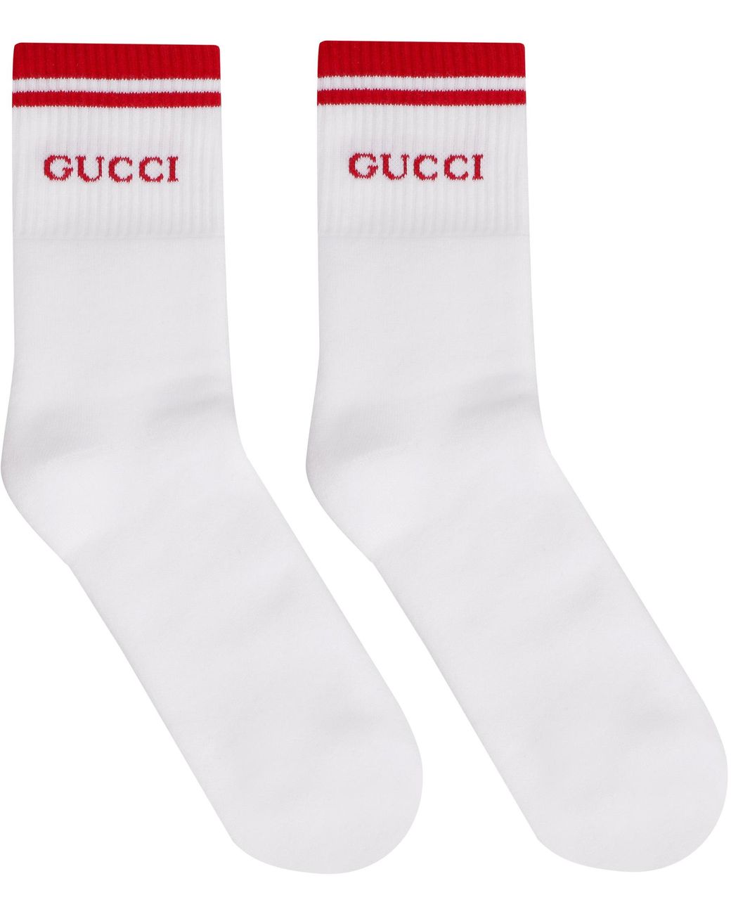 Gucci Synthetic White And Black Cotton Logo Socks for Men - Save 10% - Lyst