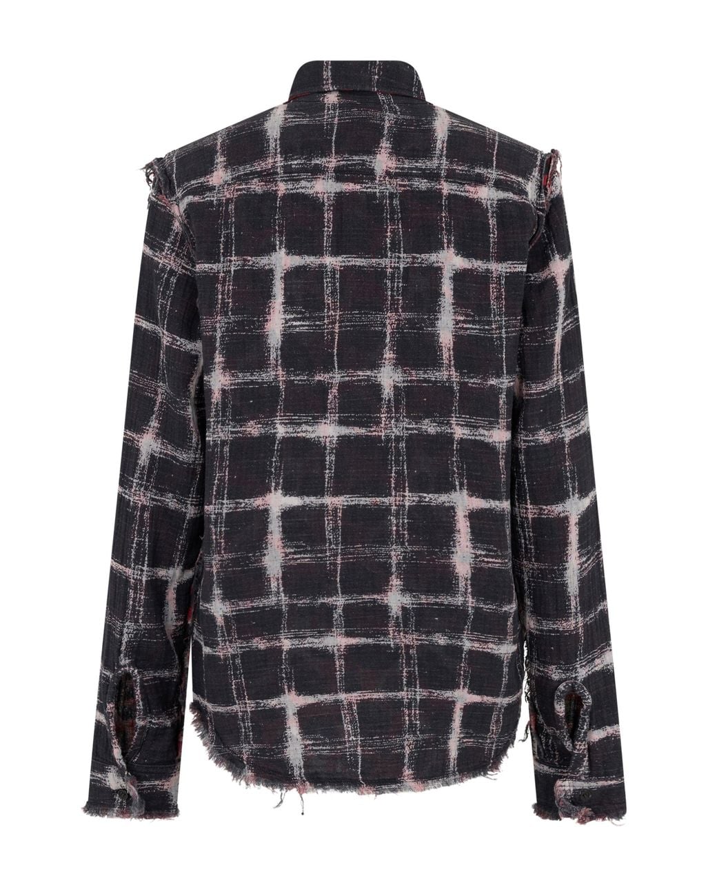 R13 Black Frayed Cotton Shirt