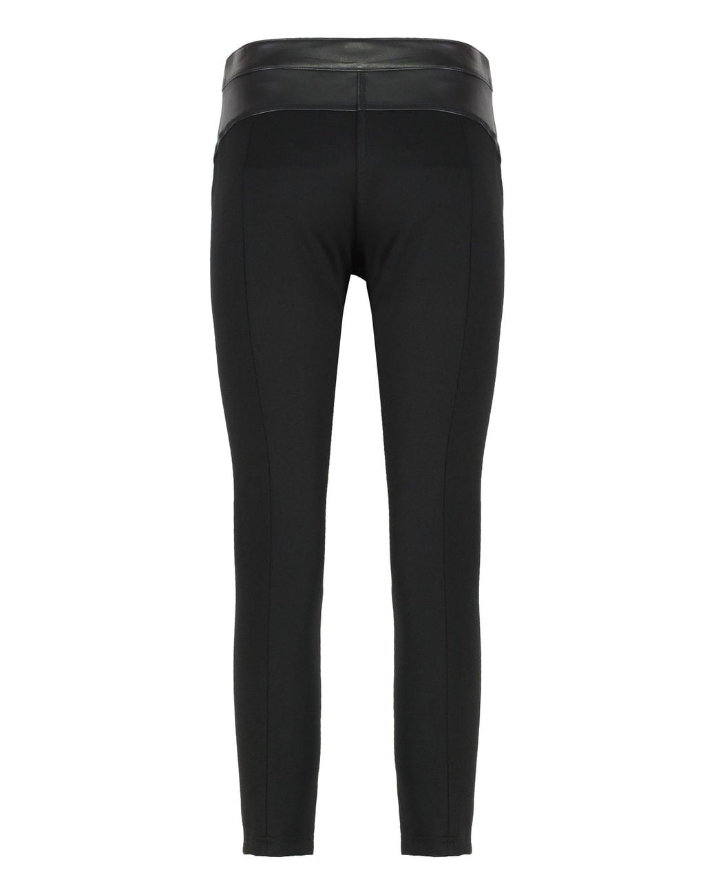 Pinko Black "Leather And Stretch Fabric Pants"