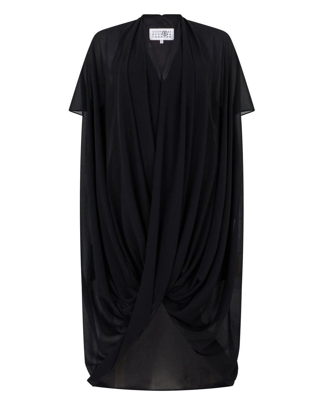 MM6 by Maison Margiela Black Asymmetric Dress With Draping